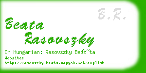 beata rasovszky business card